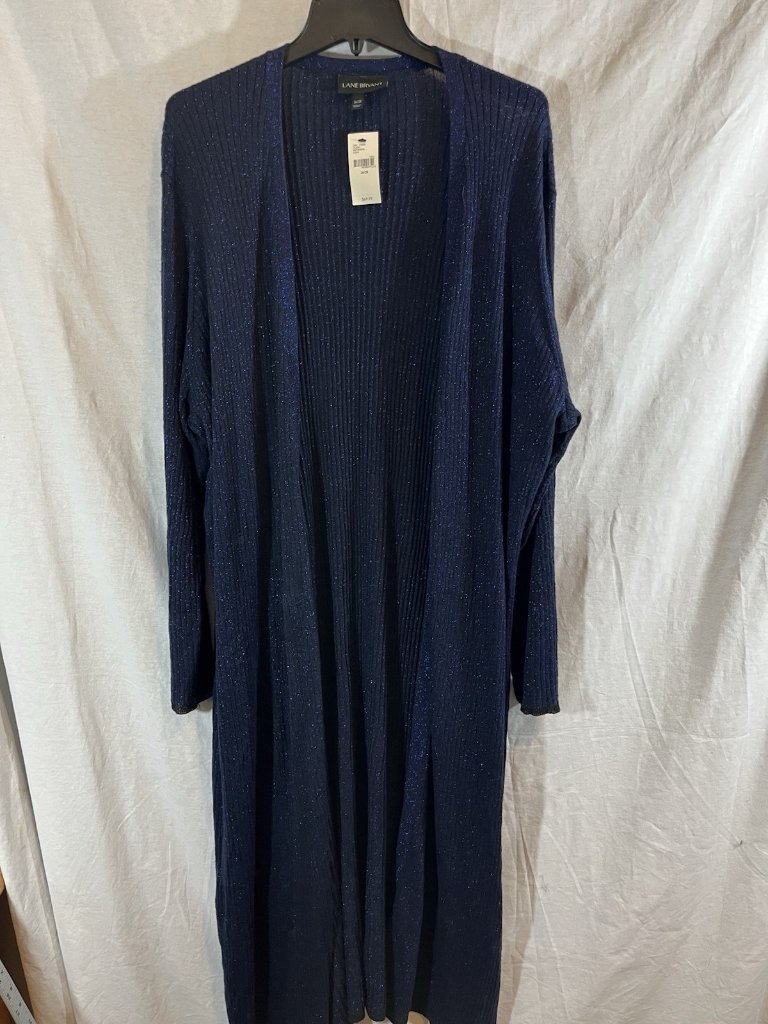 Lane Bryant Women’s Nwt 26/28 Blue Glitter Knit Duster Shrug